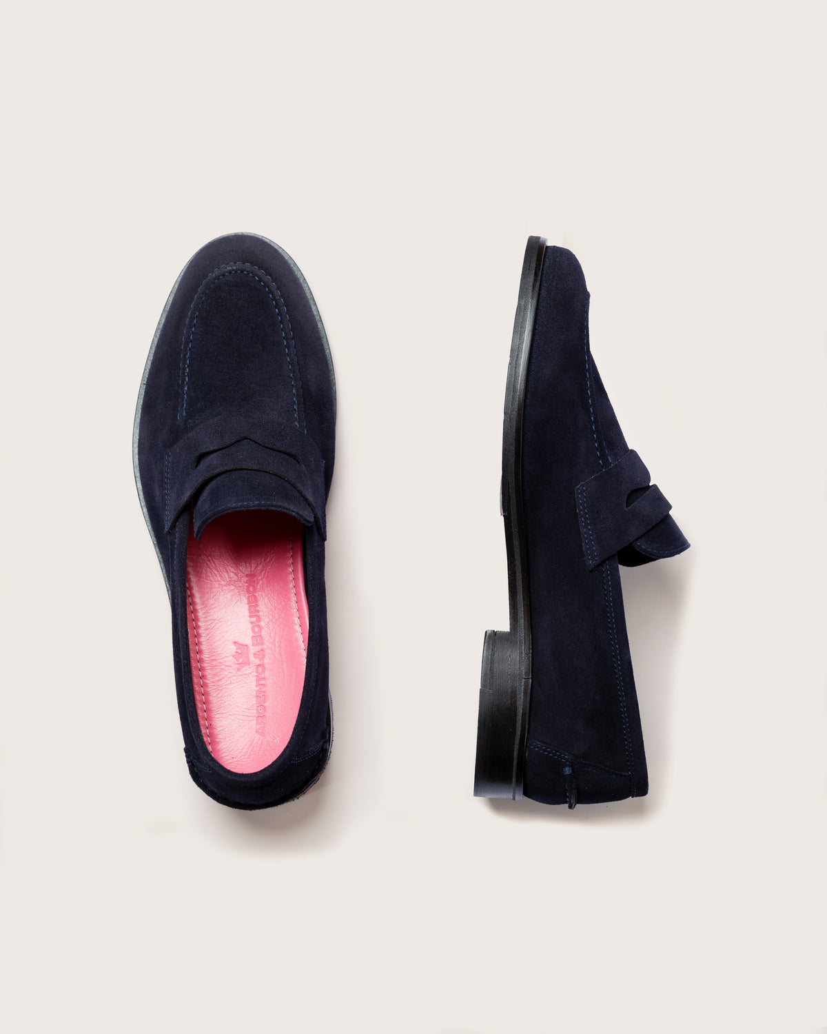 Mocasín Piegato Gamuza Azul