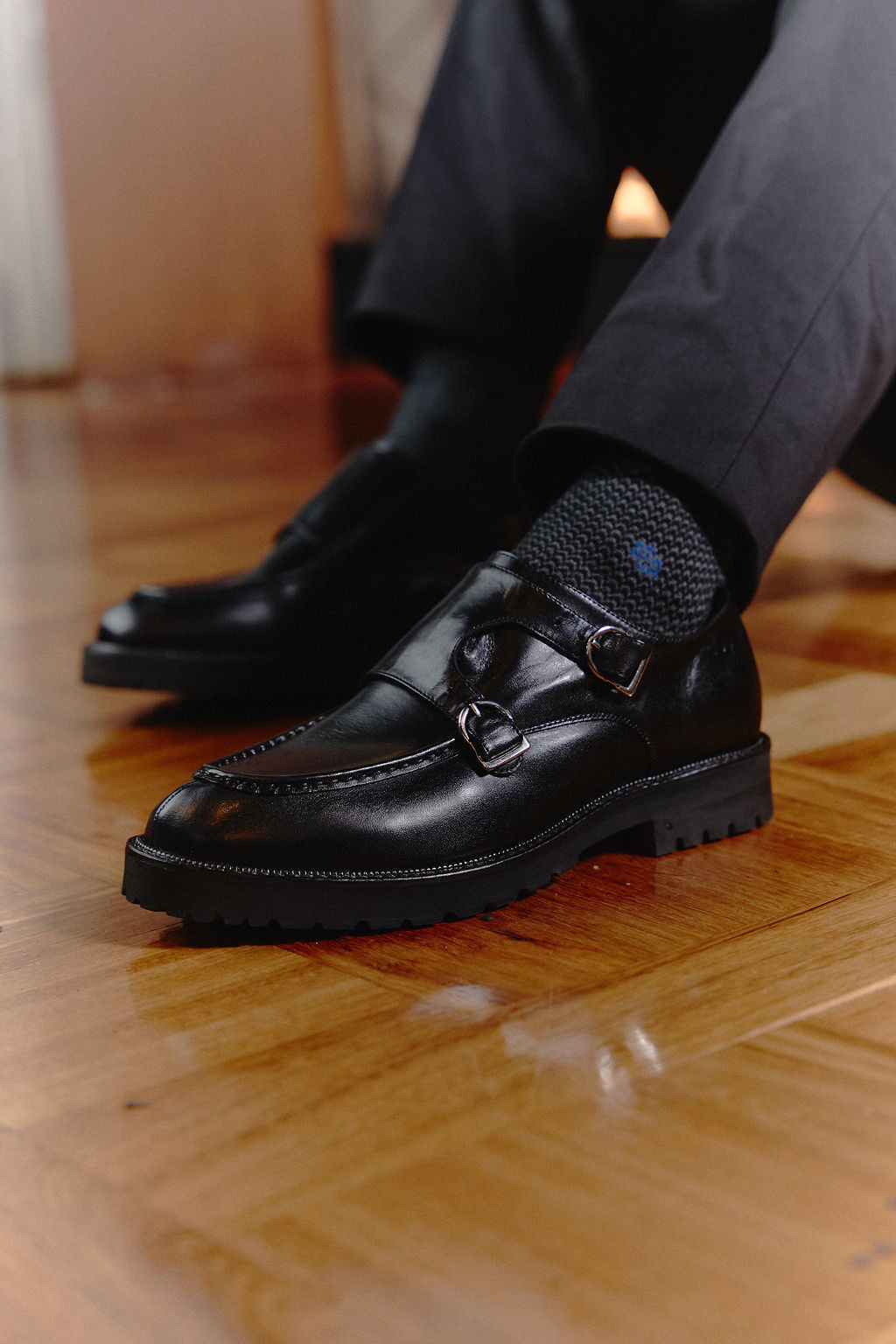 Monk Doppio Negro Suela Ultraliviana